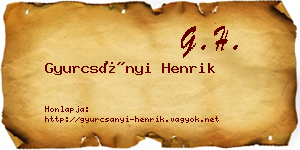 Gyurcsányi Henrik névjegykártya